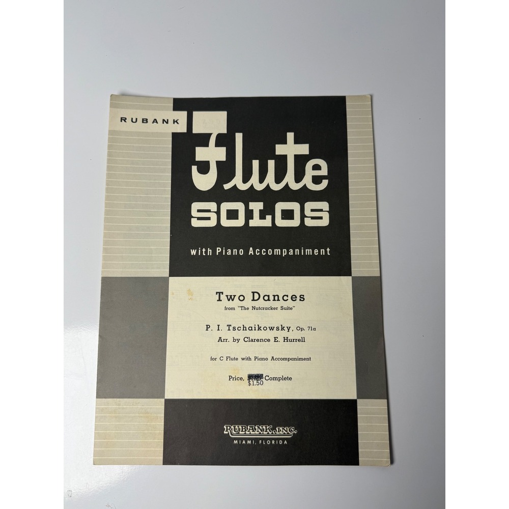 Rubank Flute Solos Nutcracker Suite Two Dances Tschaikowsky Sheet Music Vintage